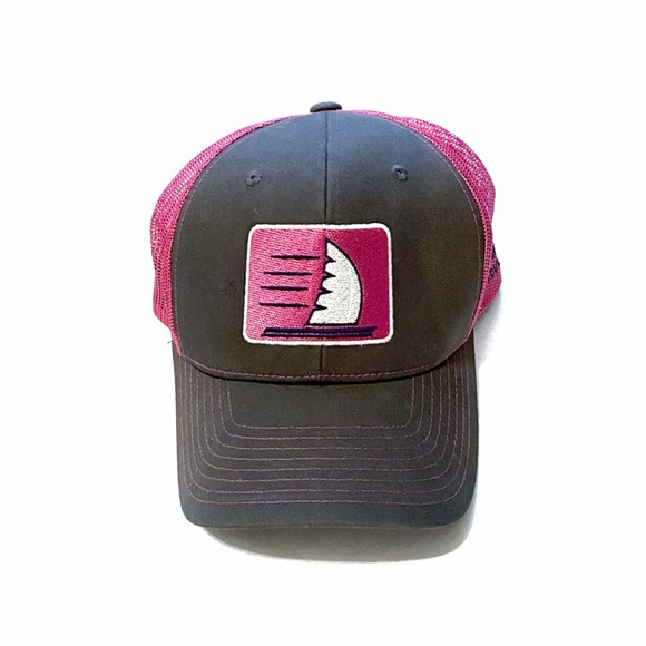 Richardson 112 Virgin Islands Castaway Tour Co Trucker Cap SnapBack Hat Pink Gry - Picture 16 of 16